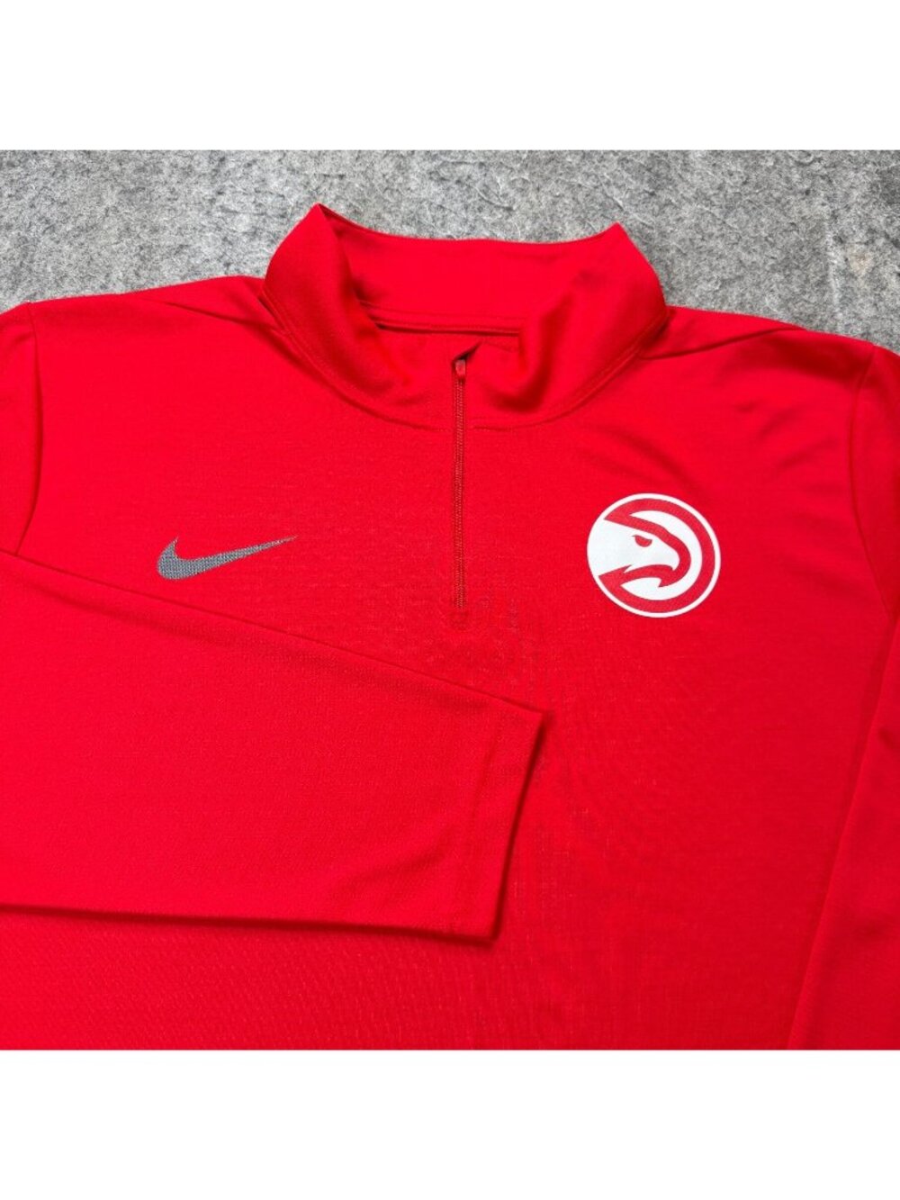 Atlanta Hawks Nike 1/4 Zip Pullover Shirt Men XL Red DRI-FIT Performance